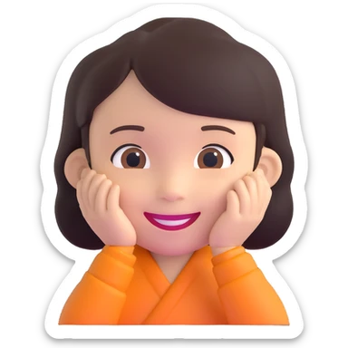 Smiling Indonesian child with dark hair sticker