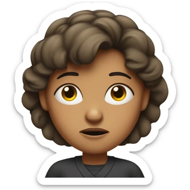 Upset woman pointing finger sticker