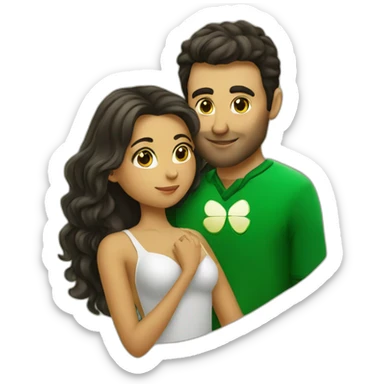 Brazilian girl kissing Irish guy sticker