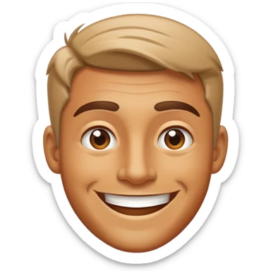 man smile , view from angle 30 degree sticker