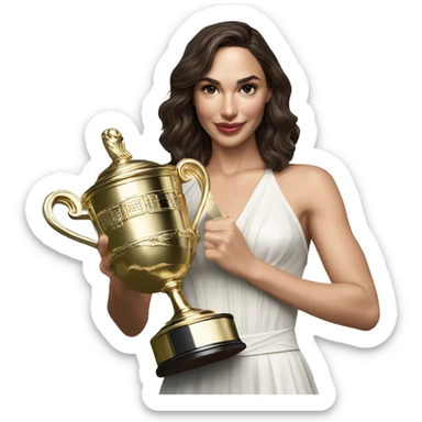 Gal gadot holding Wimbledon trophy  sticker