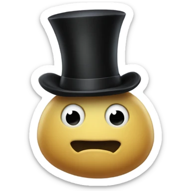 Blob with a top hat sticker