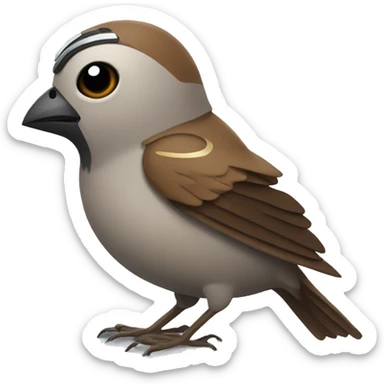 sparrow with a jetpack sticker