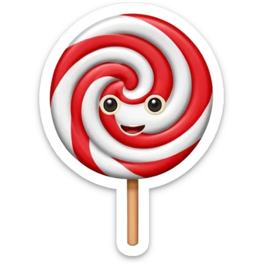 cute lollipop with eyes and mouth hair and personality sticker