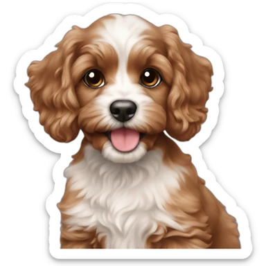 relish brown cavapoo puppy sticker