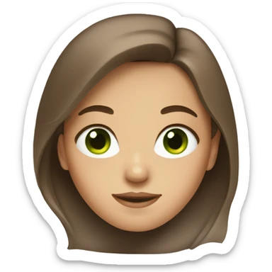 brown hair girl with green eyes sticker