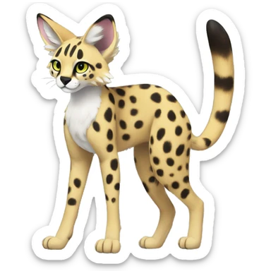 Anthro Epic Edgy Colorful Serval-Vernid-Trico full body sticker