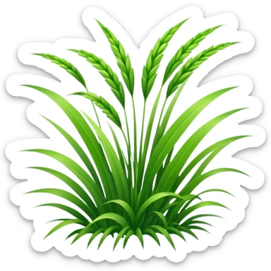 a cluster of grass blades, simple and clear sticker