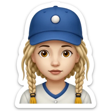 dreadlock baseball player girl sticker