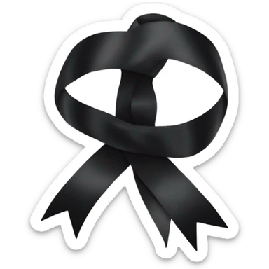 black ribbon bow sticker