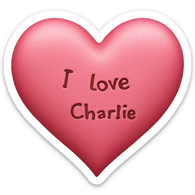 love heart with ‘i love charlie’ written in the middle of it  sticker
