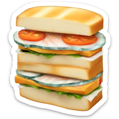 sandwich with fish sticker