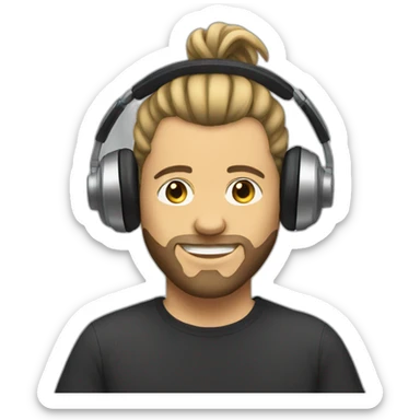 DJ with manbun sticker