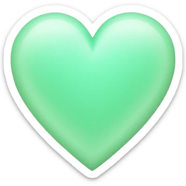 Pastel green heart sticker