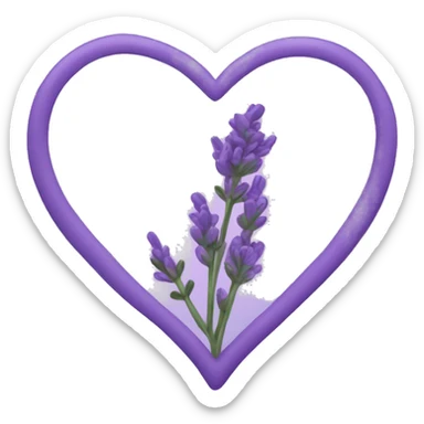 lavender heart sticker