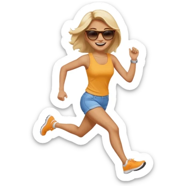 Woman Running to brunch sticker