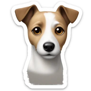 jack russel black white beige  sticker