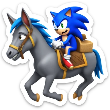 Sonic riding a donkey sticker
