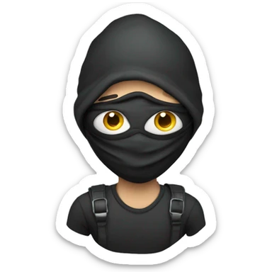 A thief wearing eye masks and holding bag at his back sticker