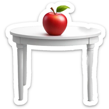 red apple on white table sticker