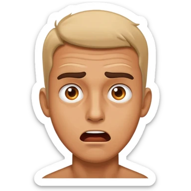 Man with a shocking face  sticker