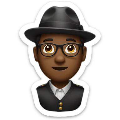 black man with glasses and a porkpie hat  sticker