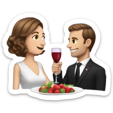 Macron dine avec sa femme sticker