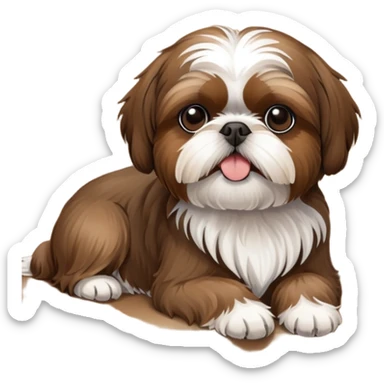 brown shih tzu on couch sticker
