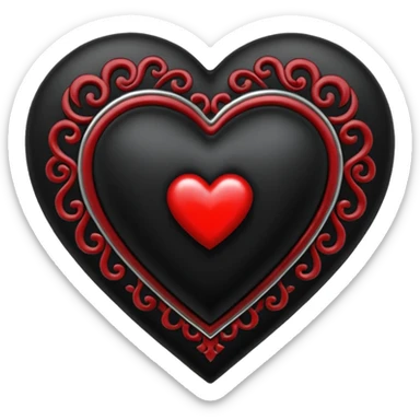 goth heart with a gothic heart brooch sticker