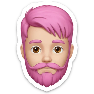 a child with pink beard sticker
