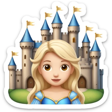 create a fairy emoji with a castle behind sticker