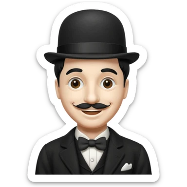 Quiero una imagen graciosa de charles chaplin por favor sticker