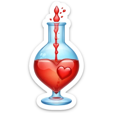 Heart emoji with things of laboratory  separados sticker