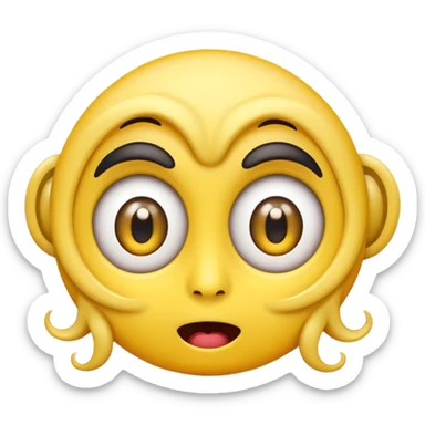 cartoon sticker of a colorful and cheerful dizzy and confused emoji, no text, suitable for WhatsApp and Instagram sticker