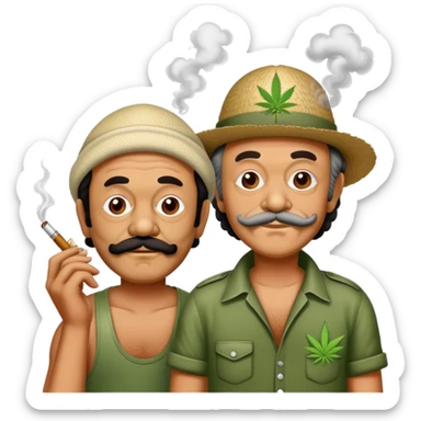 Cheech and Chong smoking weed sticker