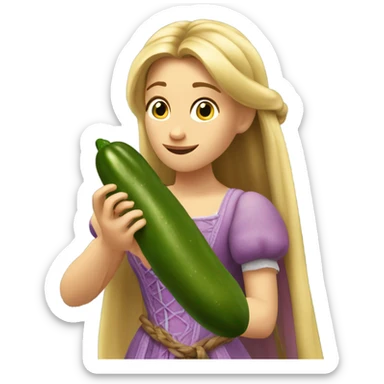 Rapunzel eating a pickle sticker