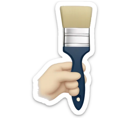Pale hand holding paintbrush sticker