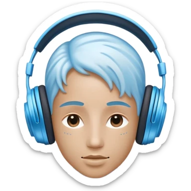 a living being made of sound waves listening to music with headphones sticker