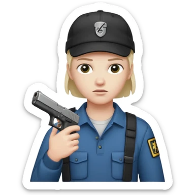 Emoji de iPhone Fantasma con glock 19 en la mano izquierda y con gorra sticker