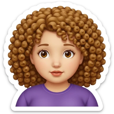 Fat curly head girl sticker