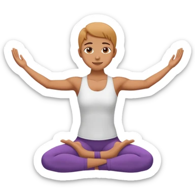 person doing bridge pose, arms extended sticker