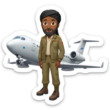 Osama bin Ladin standing on top of a plane with legs sticker