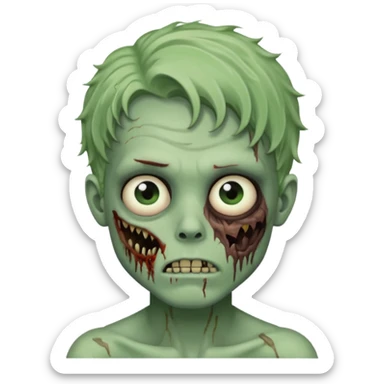 a zombie boy with eyebrow piercing and wavy medium hair sticker