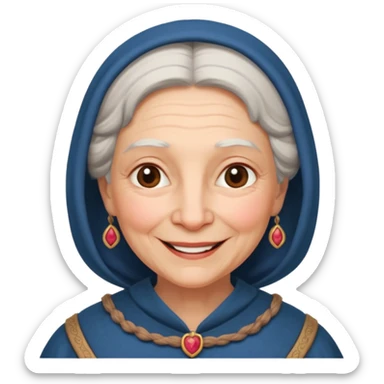 The kind and amiable grandmother in medieval fairy tales sticker