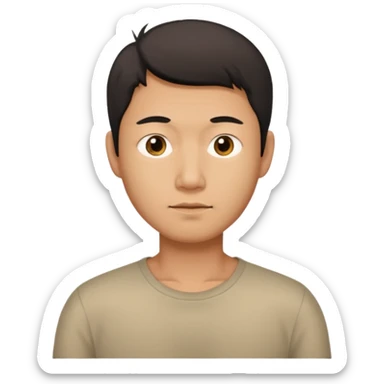 asian skinny fat man sticker