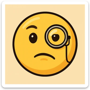 yellow face with monocle sticker