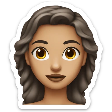 A girl with bright ocean eyes thick eyebrows dark brown eyes full lips  sticker