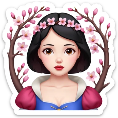 snow white cherryblossom sticker