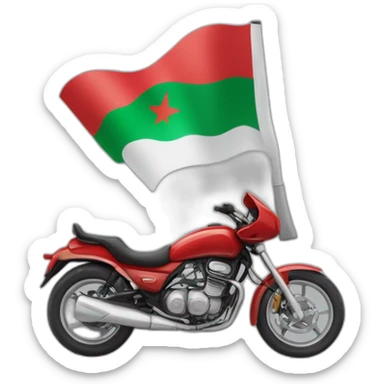 quelqu'un sur une moto avec le drapeau du Maroc derrière sticker