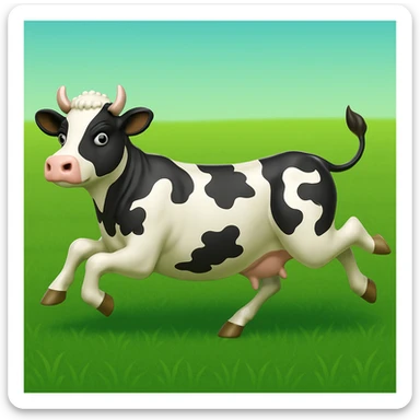 Make the image have a green grass field background in the style of apple style emojis sticker